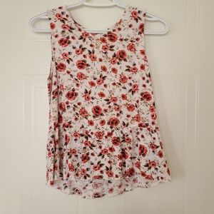 Garage Floral Sleeveless Blouse. Size XS.